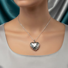 Load image into Gallery viewer, Amor Pendant - Handmade Hammered Heart Photo Locket .925 Sterling Silver Pendant in Mexican Silver