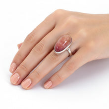 Load image into Gallery viewer, Rosa Ring – Natural Pink Quartz Adjustable Statement in .925 Sterling Silver