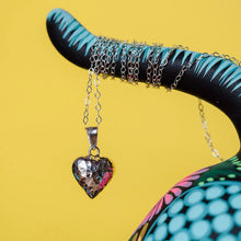 Load image into Gallery viewer, Amor Pendant - Handmade Hammered Heart Photo Locket .925 Sterling Silver Pendant in Mexican Silver