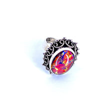 Load image into Gallery viewer, Ópalo Ring – Natural Opal & Enamel Adjustable Statement in .925 Sterling Silver