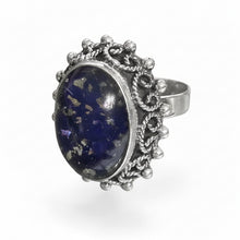 Load image into Gallery viewer, Ópalo Ring – Natural Opal &amp; Enamel Adjustable Statement in .925 Sterling Silver
