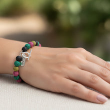 Load image into Gallery viewer, Volcano Bracelet - Handmade, Dyed Volcanic Stone and Sterling Silver Accents
