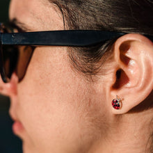 Load image into Gallery viewer, Catarinas Stud Earrings – Ladybug Sparkle Studs in .925 Sterling Silver
