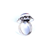 Load image into Gallery viewer, Ópalo Ring – Natural Opal &amp; Enamel Adjustable Statement in .925 Sterling Silver
