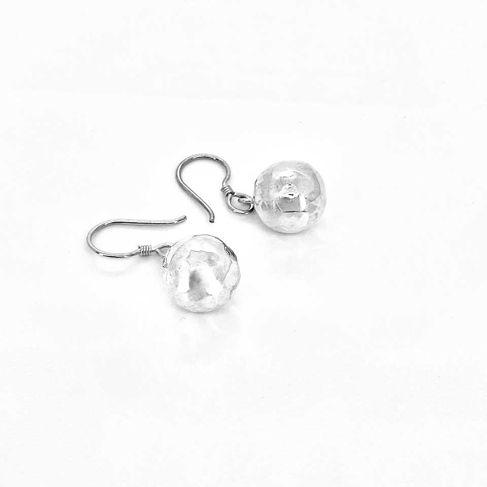 Hammered Silver Ball Earrings---MEXICAN-TREASURES