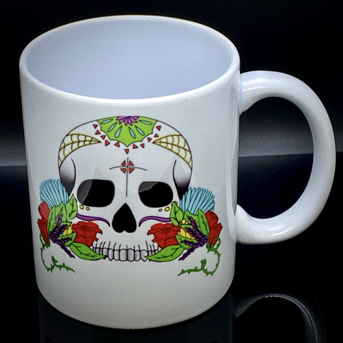 skull design mug, mexican skull